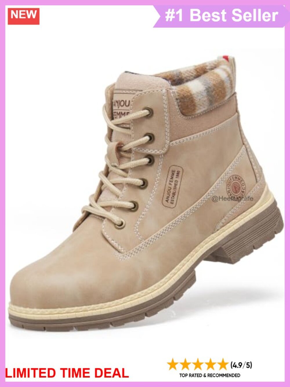 Waterproof PU Hiking Ankle Boots Lightweight Snow Winter Trekking